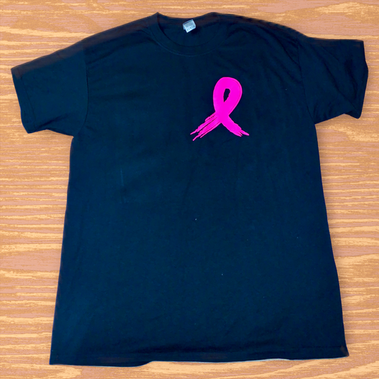 T-Shirt with Glow-in-the-Dark Breast Cancer Logo