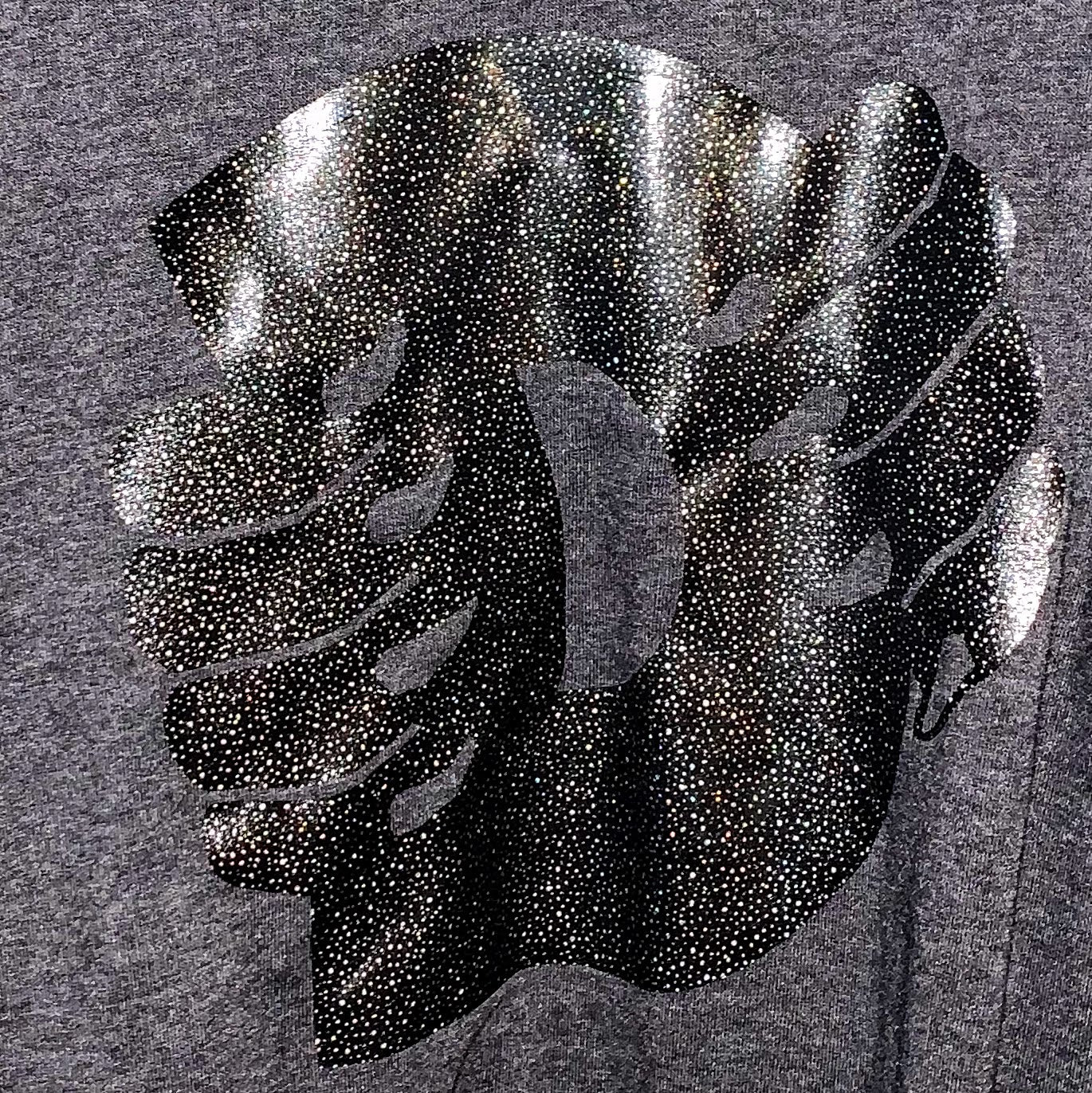 Gray Zip Up Hoodie with D'PAWS Logo in Black Vinyl