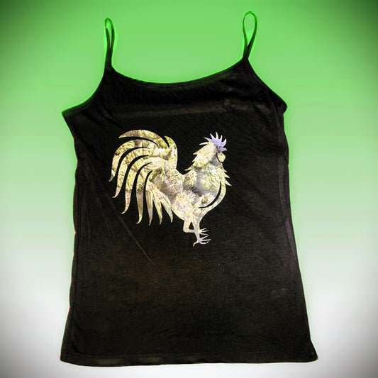 Black Cami-Tank with Rooster image