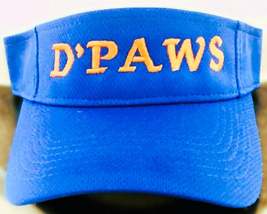 Blue Adjustable Visor with Orange Embroidery