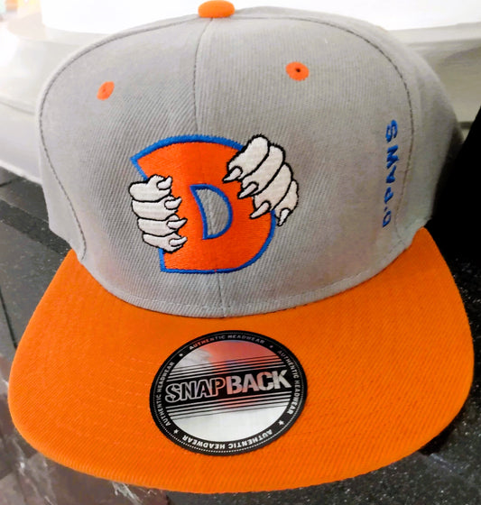 Gray and Orange Hat with embroidered logo