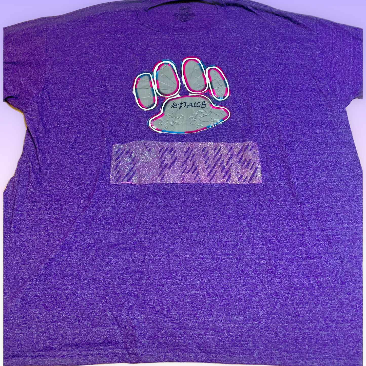 Purple T-Shirt with Paw Print