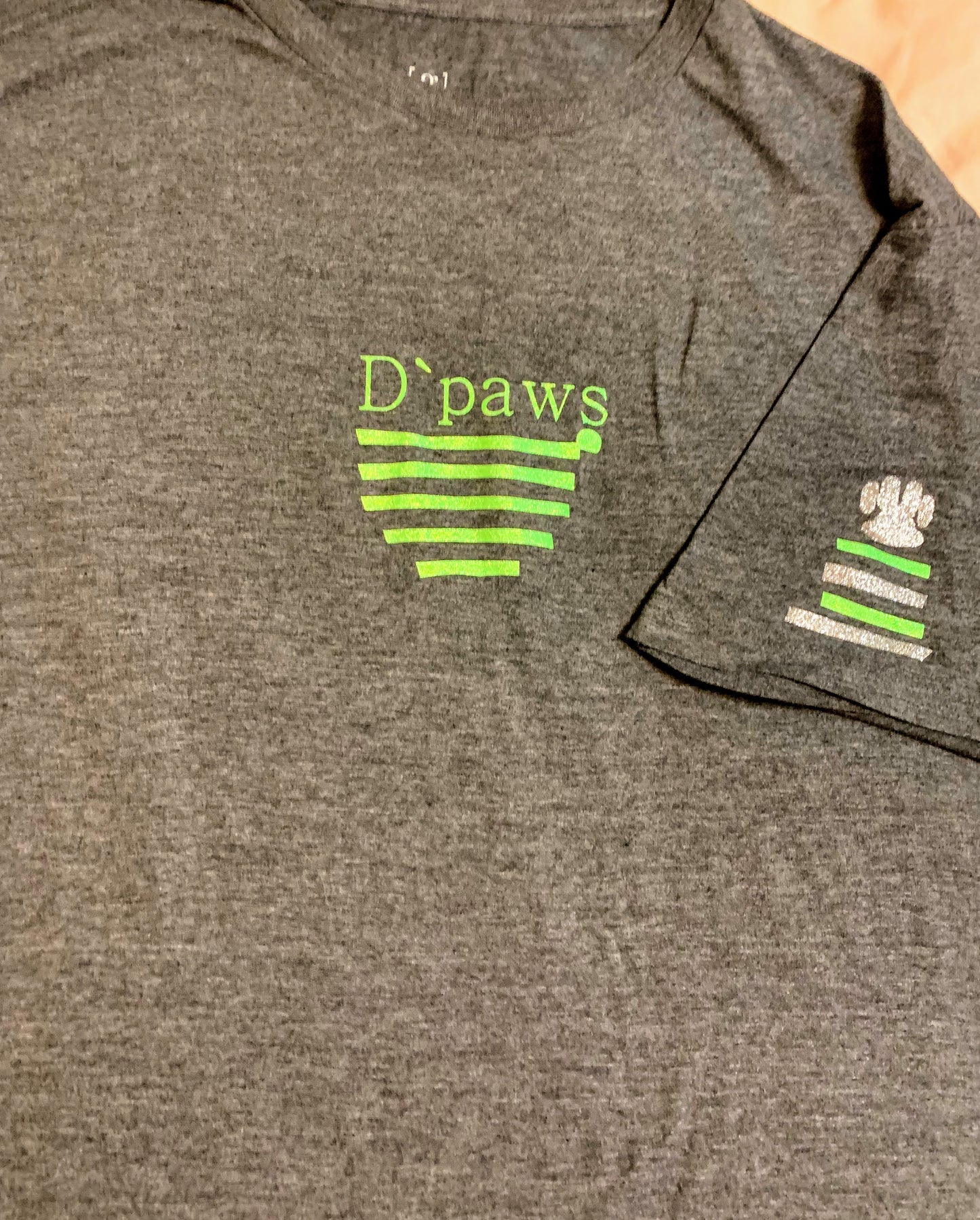 Gray T-Shirt with Lime Green Grapics