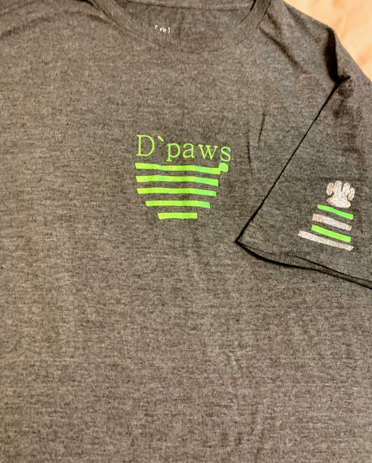 Gray T-Shirt with Lime Green Grapics