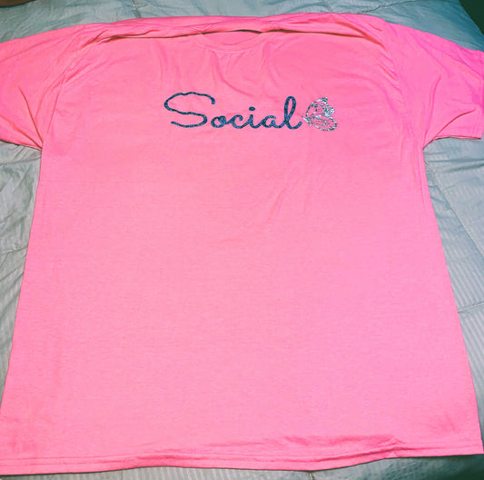Social Butterfly Pink T-shirt