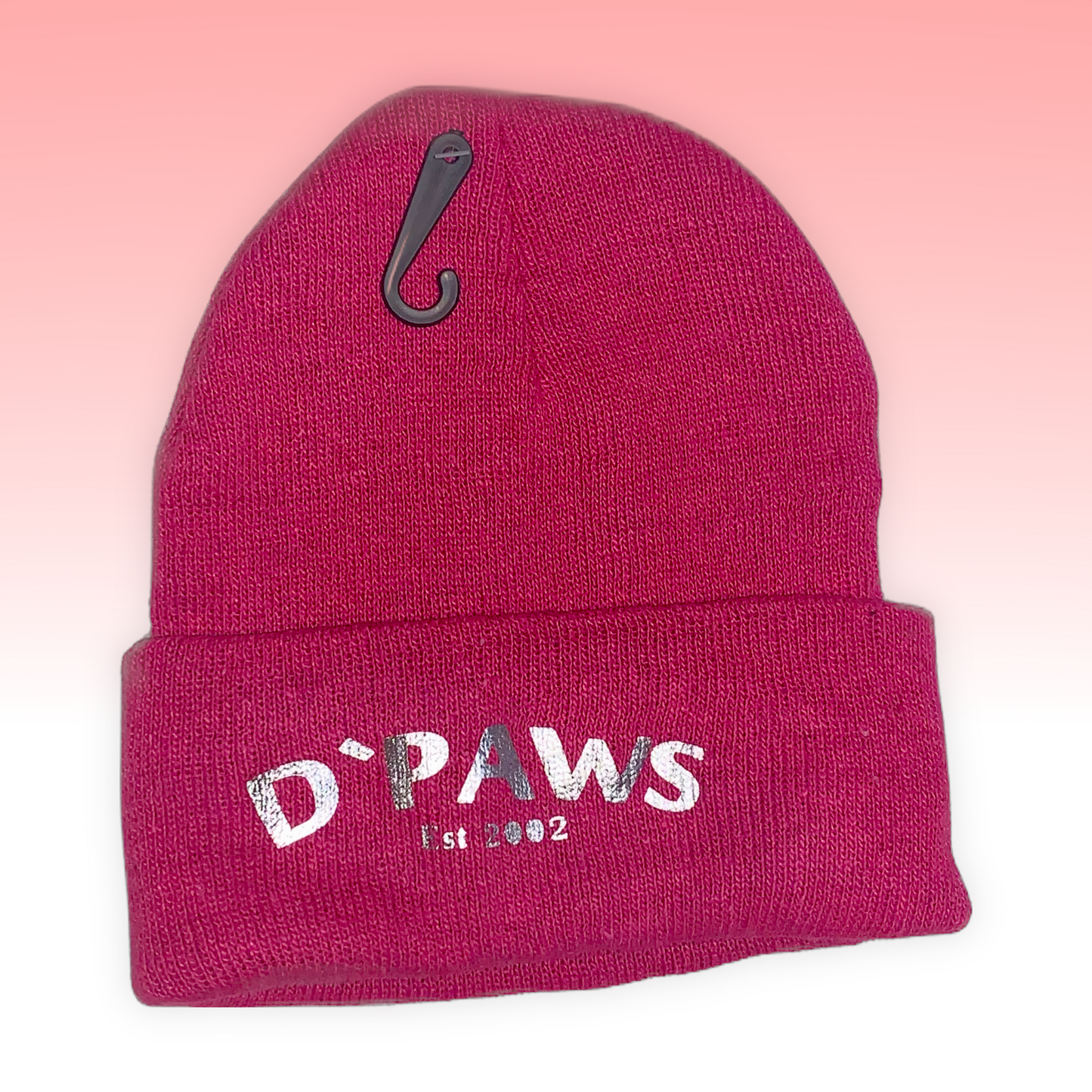 Hot Pink Beanie with Silver Vinyl