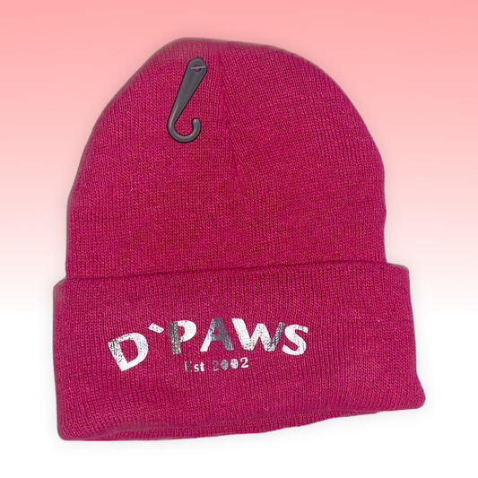 Hot Pink Beanie with Silver Vinyl