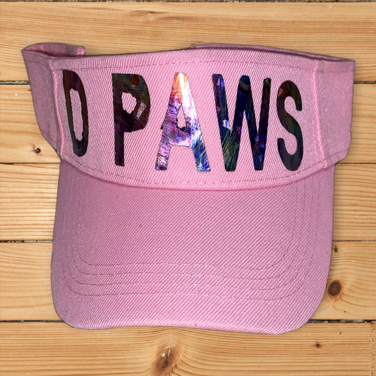 Pink Visor with Multicolored Vinyl