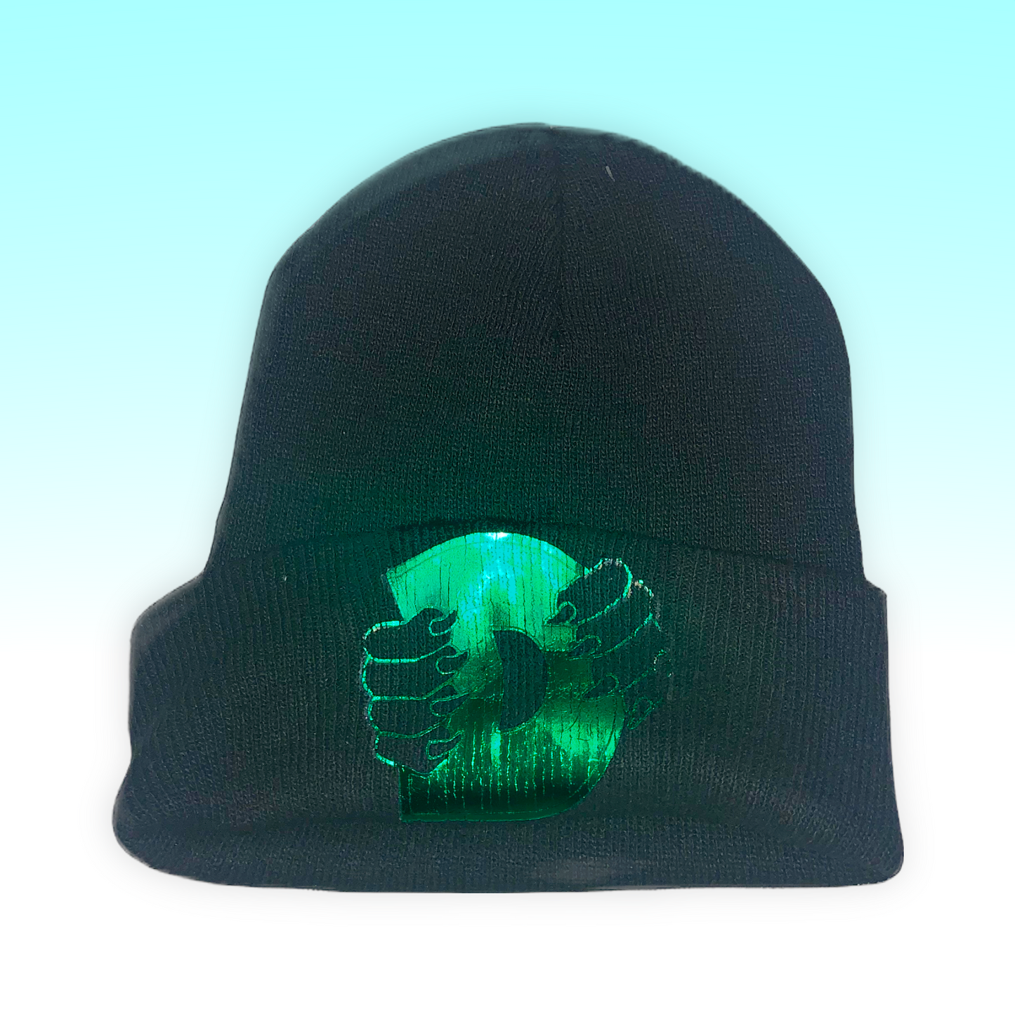 Dark Green Beanie with Green Foil Logo