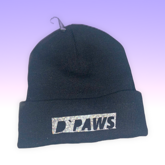 Navy Blue Cotton Beanie with Silver Vinyl