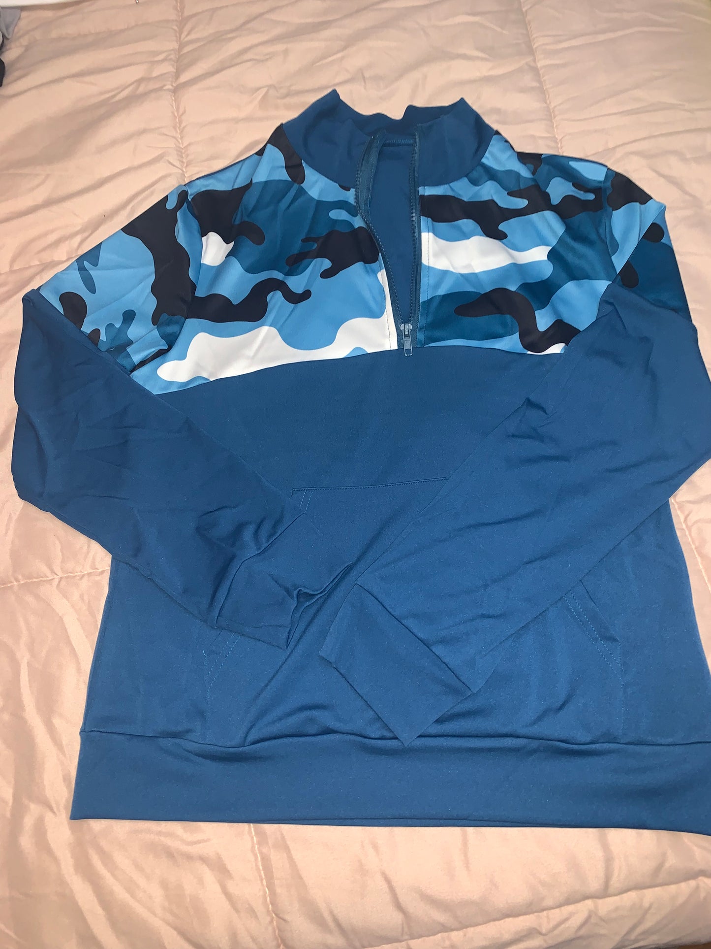Large Blue Camo Pullover and Pants Set